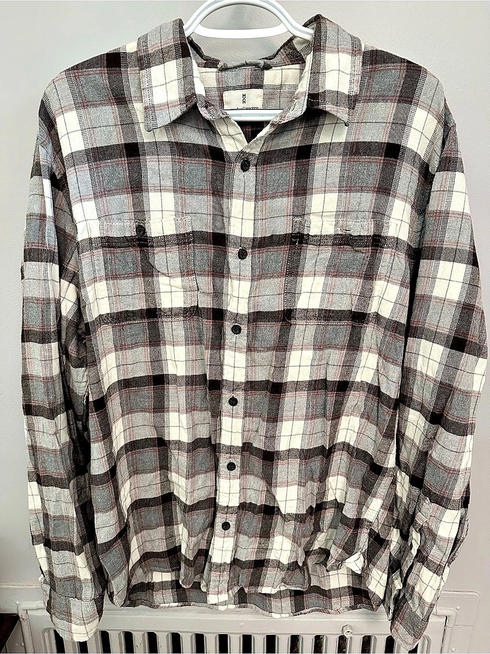 Mutual Weave Plaid Cotton Button Down Size Large